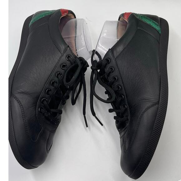GUCCI Mens Black Bambi Marmont Leather Low Sneaker Trainers Shoes Sz m6.5/8w‎